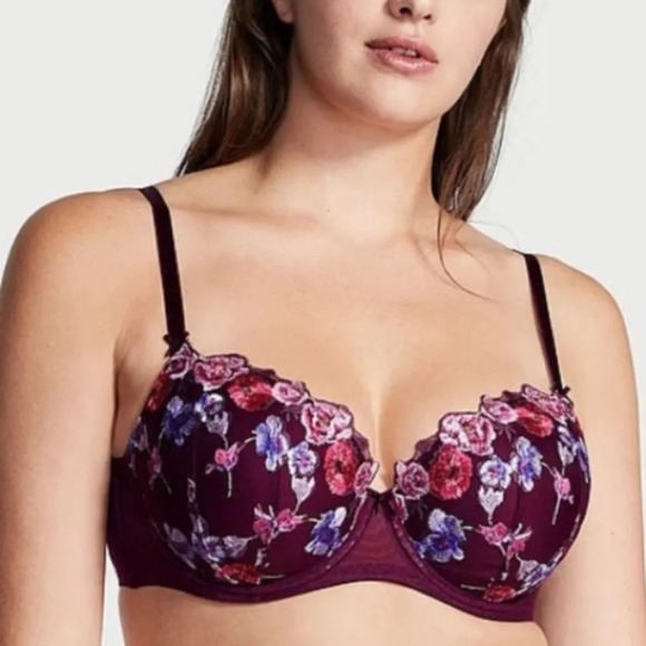 New!Victori's Secret Dream Angels Lightly-Lined Floral Embroidery Demi Bra 16151 - Picture 1 of 12
